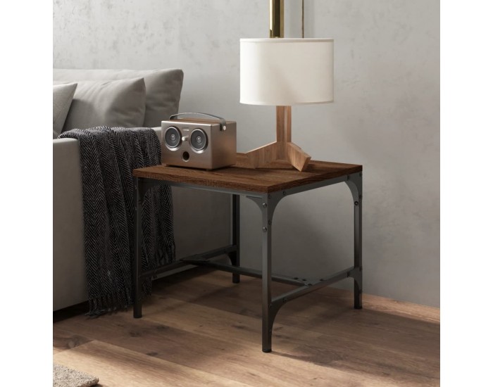 Sonata H Странични маси, 2 бр, кафяв дъб, 40x40x35 см, инженерно дърво