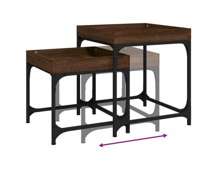 Sonata H Странични маси, 2 бр, кафяв дъб, инженерно дърво