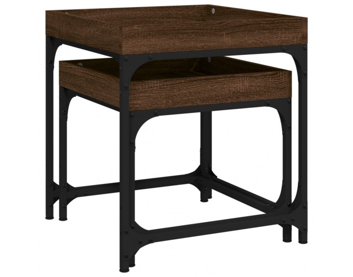 Sonata H Странични маси, 2 бр, кафяв дъб, инженерно дърво