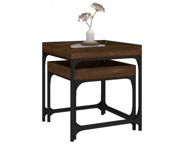 Sonata H Странични маси, 2 бр, кафяв дъб, инженерно дърво