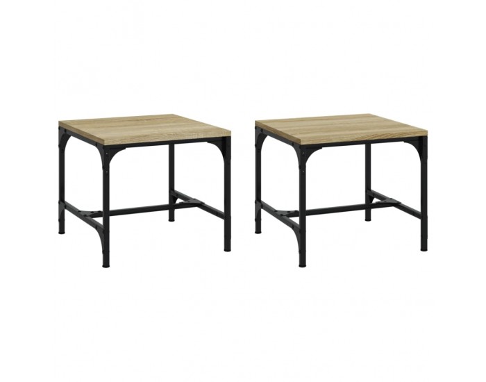 Sonata H Странични маси, 2 бр, Дъб сонома, 40x40x35 см, инженерно дърво