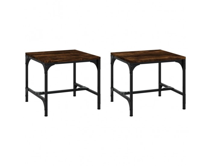 Sonata H Странични маси, 2 бр, опушен дъб, 40x40x35 см, инженерно дърво