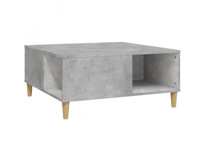 Sonata H Маса за кафе, бетонно сива, 80x80x36,5 см, инженерно дърво