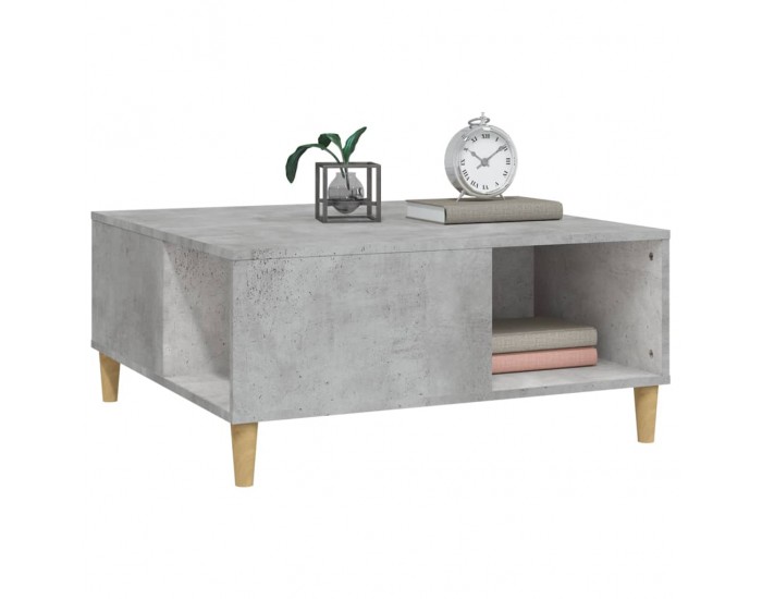 Sonata H Маса за кафе, бетонно сива, 80x80x36,5 см, инженерно дърво