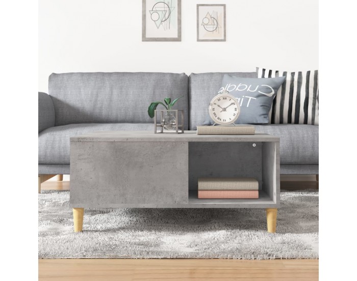 Sonata H Маса за кафе, бетонно сива, 80x80x36,5 см, инженерно дърво