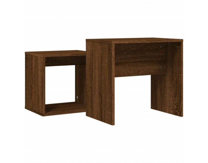 Sonata H Стифиращи кафе маси, 2 бр, кафяв дъб, инженерно дърво