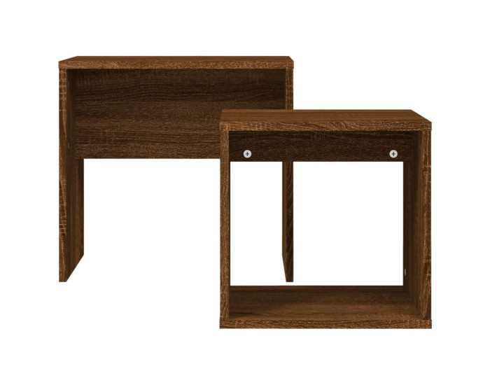 Sonata H Стифиращи кафе маси, 2 бр, кафяв дъб, инженерно дърво