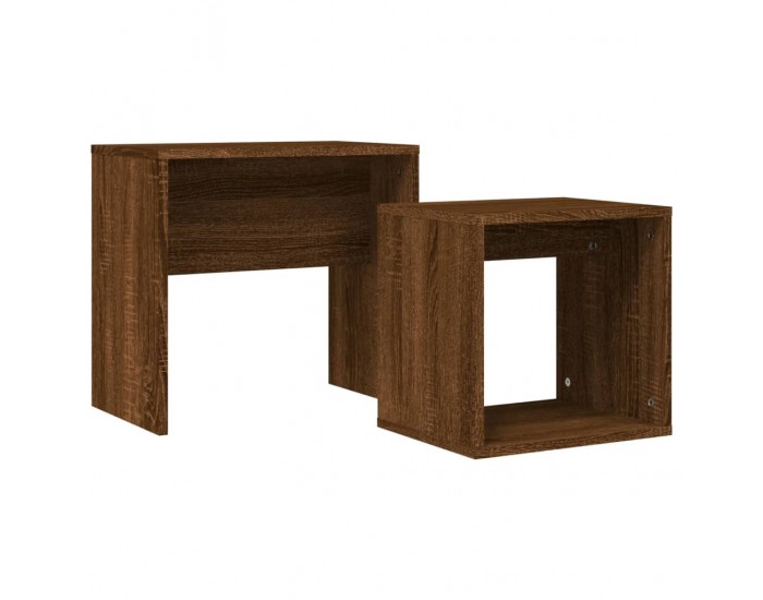 Sonata H Стифиращи кафе маси, 2 бр, кафяв дъб, инженерно дърво