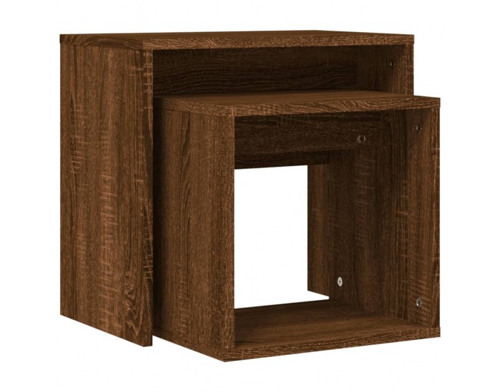 Sonata H Стифиращи кафе маси, 2 бр, кафяв дъб, инженерно дърво