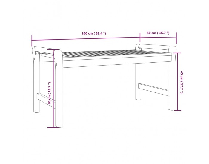 Sonata H Маса за кафе, 100x50x50 см, акациево дърво масив