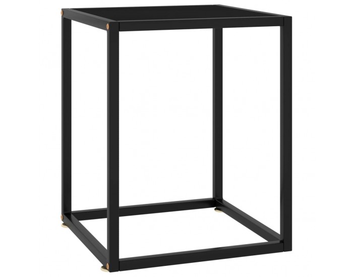 Sonata H Кафе маса, черна, с черно стъкло, 40x40x50 см