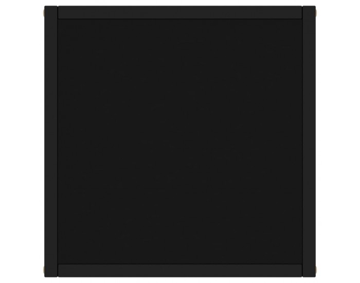 Sonata H Кафе маса, черна, с черно стъкло, 40x40x50 см