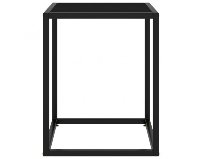 Sonata H Кафе маса, черна, с черно стъкло, 40x40x50 см