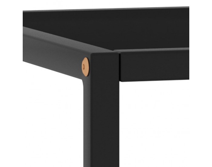 Sonata H Кафе маса, черна, с черно стъкло, 40x40x50 см