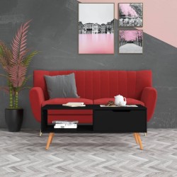 Sonata H Кафе маса, черна, 100x49,5x43 см, инженерно дърво - Холни маси