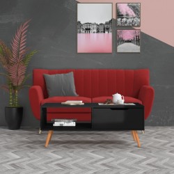 Sonata H Маса за кафе, черен гланц, 100x49,5x43 см, инженерно дърво - Холни маси