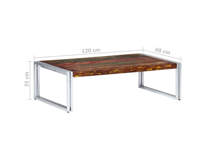 Sonata H Маса за кафе, 120x60x35 см, масивно регенерирано дърво