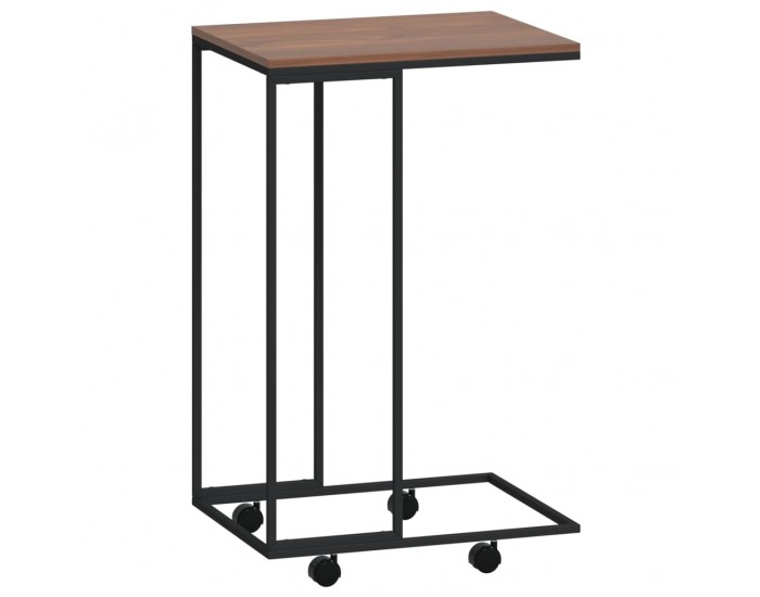 Sonata H Помощна маса с колелца черна 40x30x63,5 см инженерно дърво