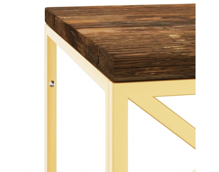 Sonata H Маса за кафе, неръждаема стомана и регенерирано дърво масив