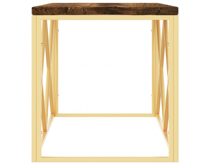 Sonata H Маса за кафе, неръждаема стомана и регенерирано дърво масив