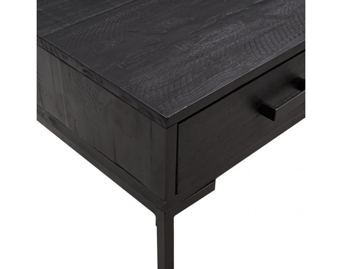 Sonata H Маса за кафе, черна, 90x50x35 см, борово дърво масив