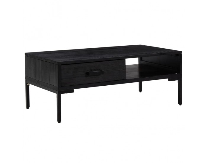 Sonata H Маса за кафе, черна, 90x50x35 см, борово дърво масив