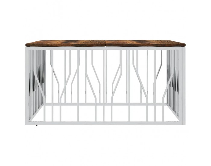 Sonata H Маса за кафе, неръждаема стомана и регенерирано дърво масив