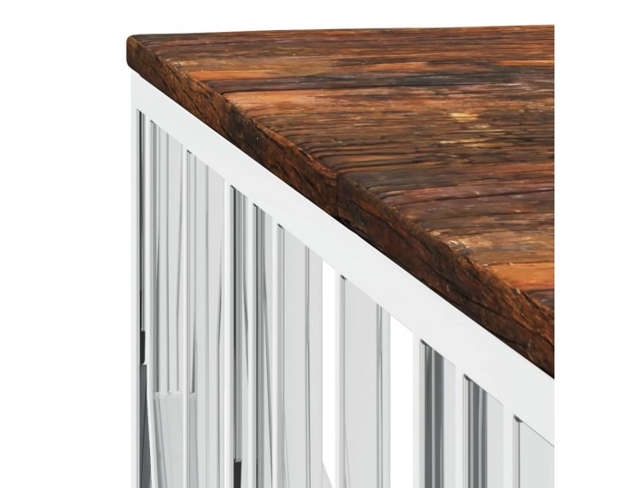 Sonata H Маса за кафе, неръждаема стомана и регенерирано дърво масив