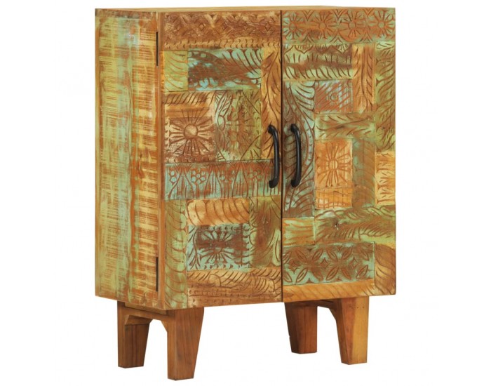 Sonata H Ръчно резбован бюфет 55x30x75 см масивно регенерирано дърво