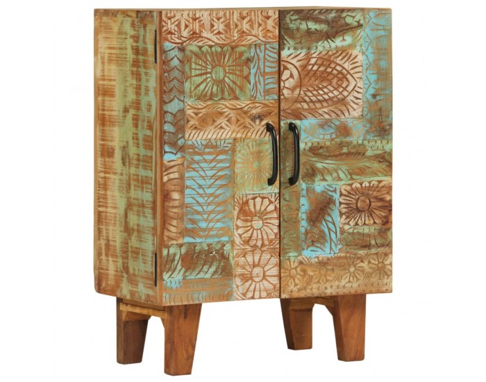 Sonata H Ръчно резбован бюфет 55x30x75 см масивно регенерирано дърво