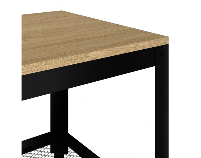 Sonata H Маса за кафе, светлокафяво и черно, 90x45x45 см, МДФ и желязо