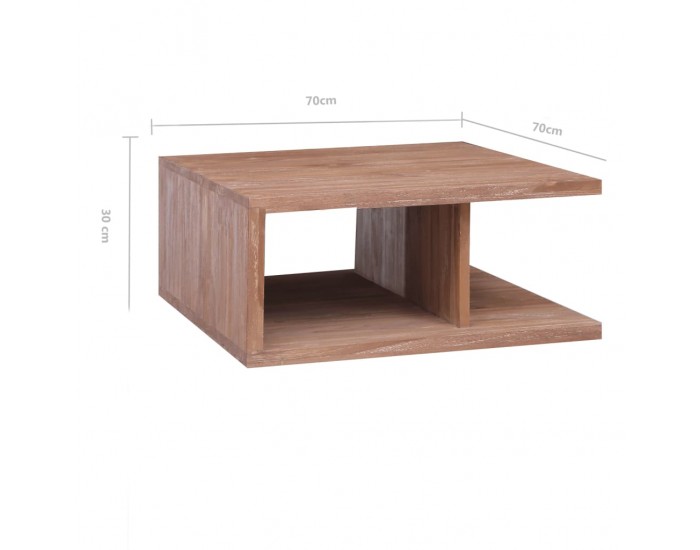 Sonata H Маса за кафе, 70x70x30 см, тиково дърво масив
