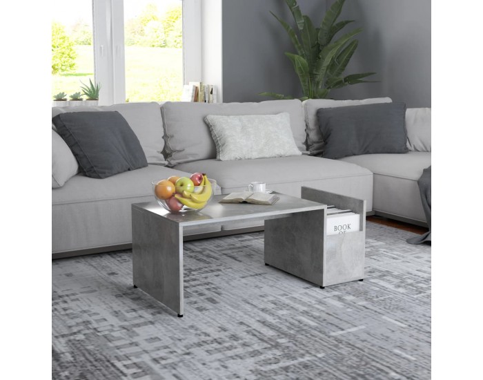 Sonata H Маса за кафе, бетонно сива, 90x45x35 см, инженерно дърво