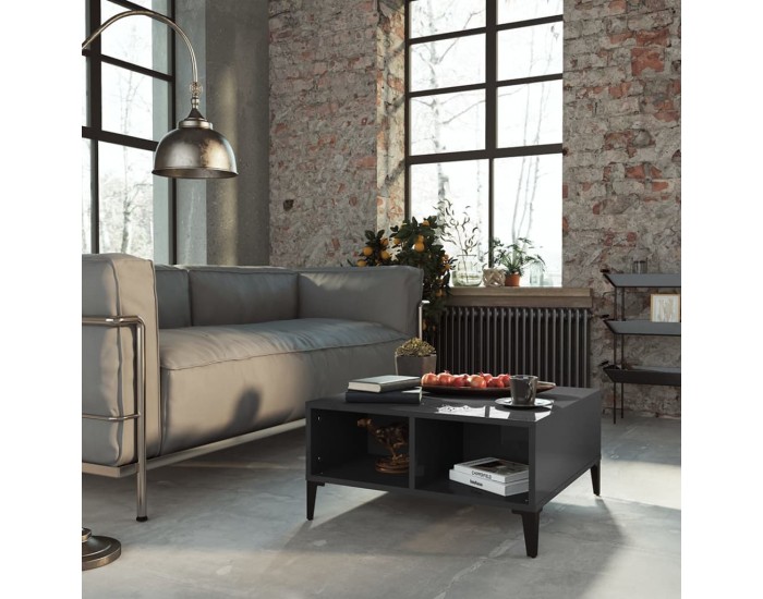 Sonata H Маса за кафе, сив гланц, 60x60x30 см, инженерно дърво