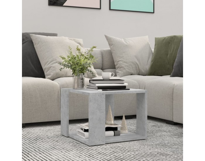 Sonata H Кафе маса, бетонно сива, 40x40x30 см, инженерно дърво