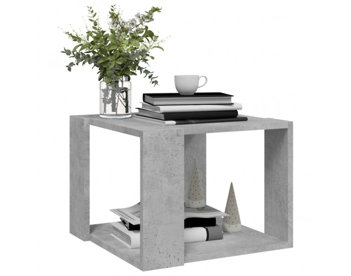 Sonata H Кафе маса, бетонно сива, 40x40x30 см, инженерно дърво