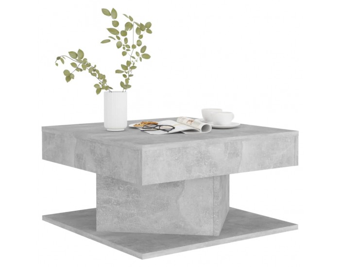 Sonata H Маса за кафе, бетонно сива, 57x57x30 см, инженерно дърво