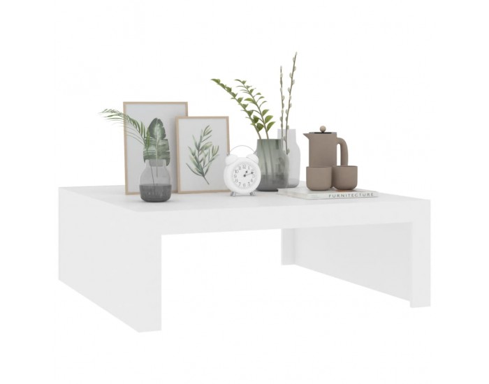 Sonata H Маса за кафе, бяла, 100x100x35 см, инженерно дърво