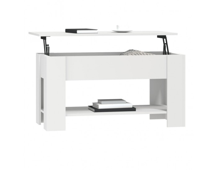 Sonata H Маса за кафе, бяла, 101x49x52 см, инженерно дърво