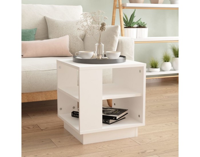 Sonata H Маса за кафе, бяла, 40x40x43 см, инженерно дърво