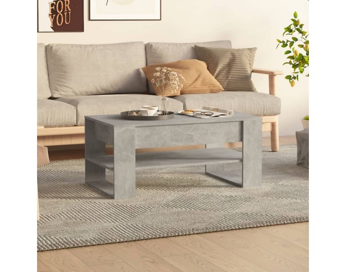 Sonata H Маса за кафе, бетонно сива, 102x55x45 см, инженерно дърво