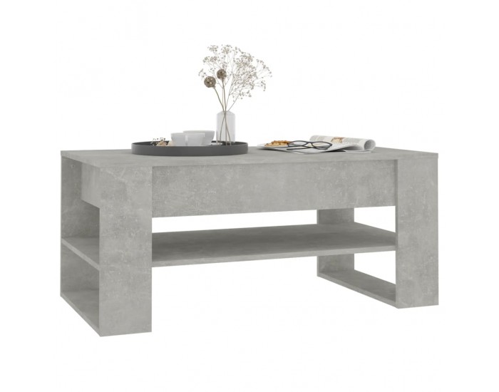 Sonata H Маса за кафе, бетонно сива, 102x55x45 см, инженерно дърво