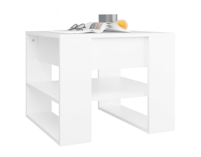 Sonata H Маса за кафе, бяла, 55,5x55x45 см, инженерно дърво