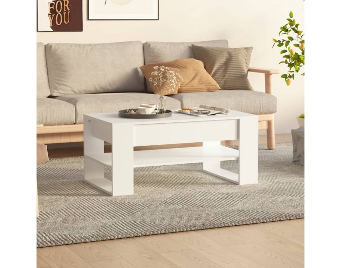 Sonata H Маса за кафе, бяла, 102x55x45 см, инженерно дърво