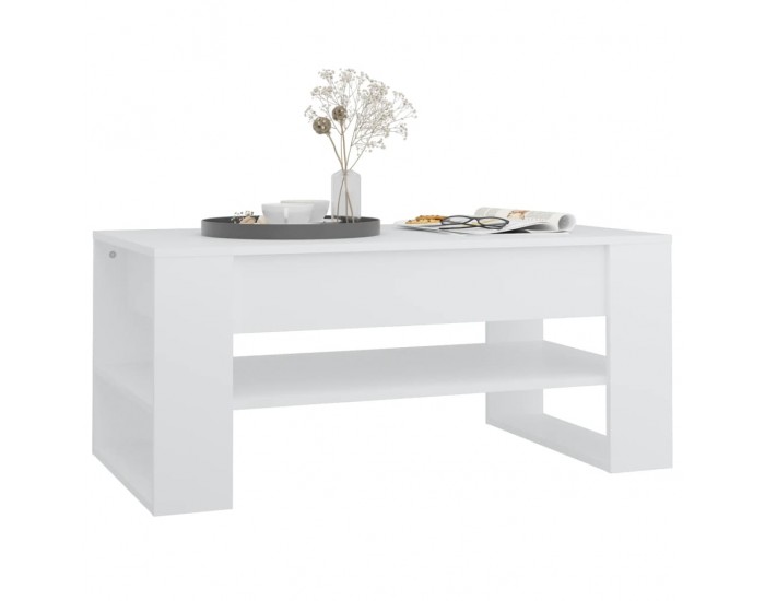 Sonata H Маса за кафе, бяла, 102x55x45 см, инженерно дърво