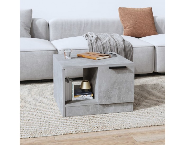 Sonata H Маса за кафе, бетонно сива, 50x50x36 см, инженерно дърво