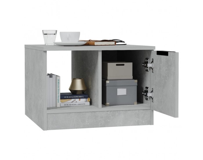 Sonata H Маса за кафе, бетонно сива, 50x50x36 см, инженерно дърво