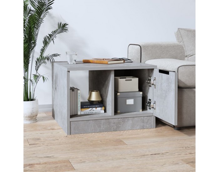 Sonata H Маса за кафе, бетонно сива, 50x50x36 см, инженерно дърво