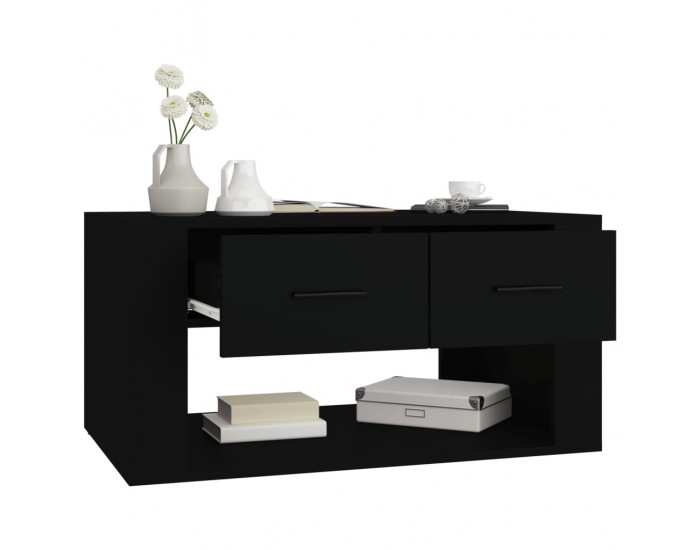 Sonata H Маса за кафе, черна, 80x50x40 см, инженерно дърво