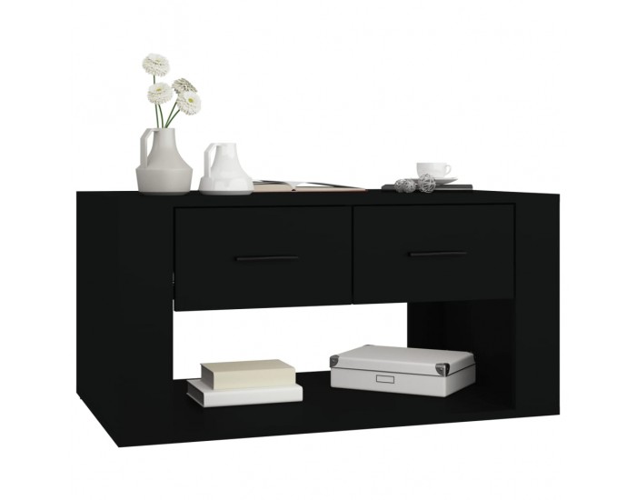 Sonata H Маса за кафе, черна, 80x50x40 см, инженерно дърво